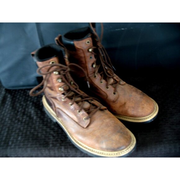 Noble Outfitters Men’s Rivet Round Toe Leather Upper, Work Boot Sizes 9W - Picture 3 of 9